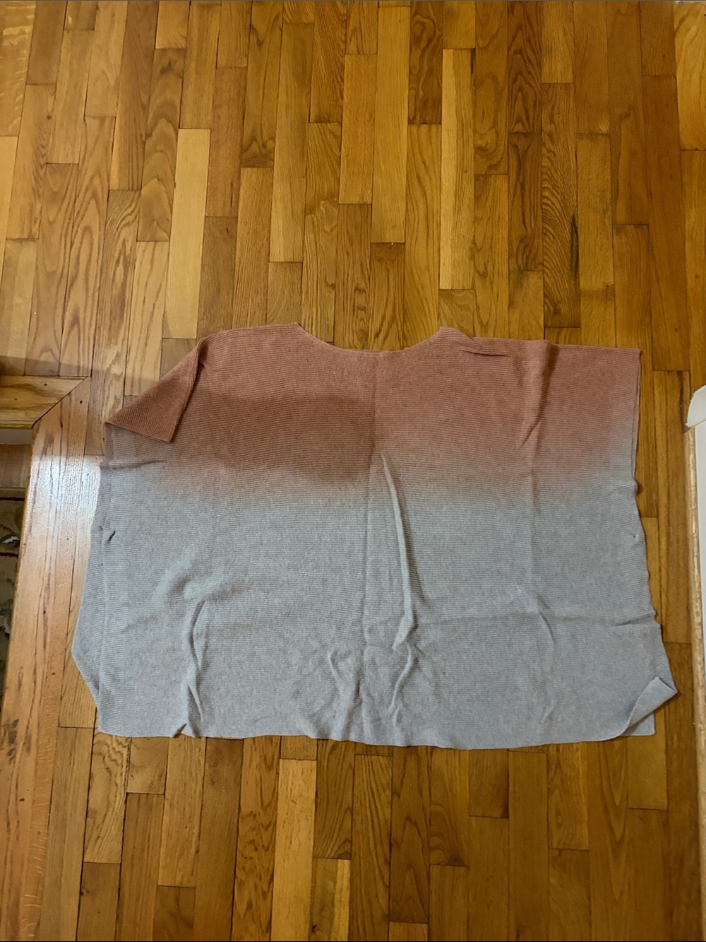 J. Jill Ombre Poncho Sweater in Rose and Light Gray